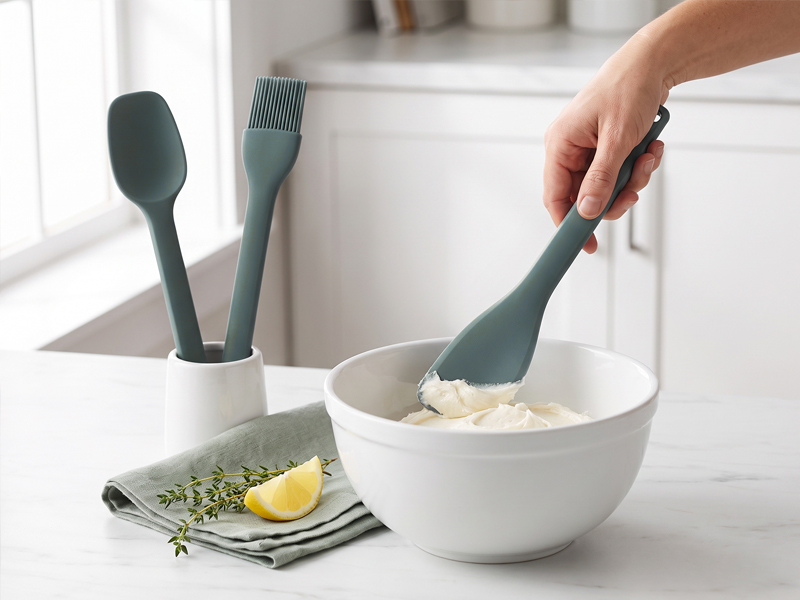 L-TOOLS basic baking tools including silicone spatulas for mixing and baking applications.