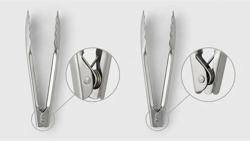 Easy-clean kitchen gadget joint compared with a residue-trapping structure.