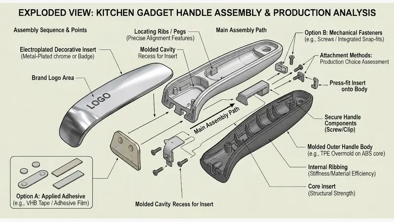 Decorative insert structure reviewed for kitchen gadget mass production.