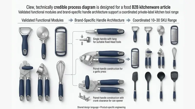 Modular ODM platform for building a coordinated private-label kitchen gadget range.