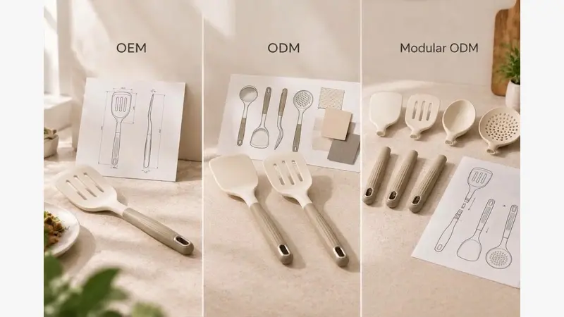 omparison of OEM, ODM, and modular ODM kitchen gadget development.