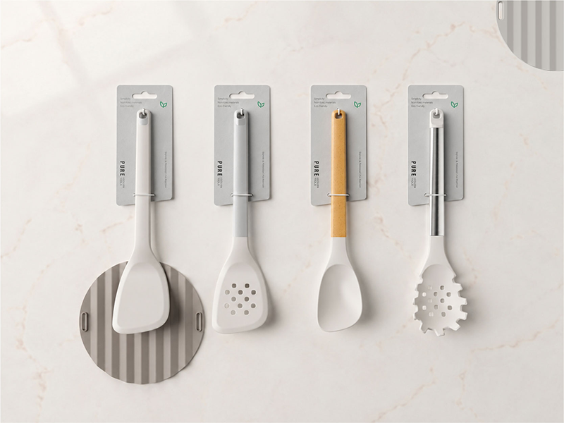 L-TOOLS PURE kitchen storage series featuring modern organizers and countertop accessories.