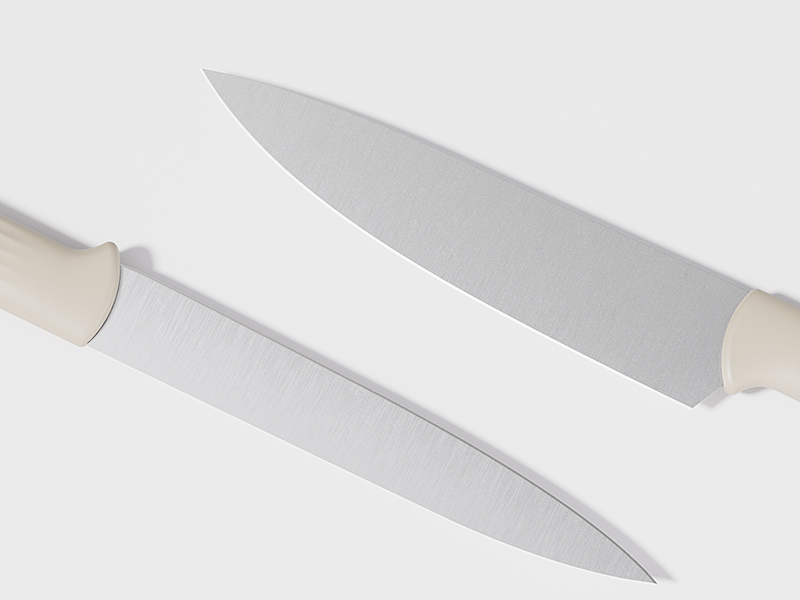 L-TOOLS chef knife with sharp blade, emphasizing high-quality kitchen cutlery.