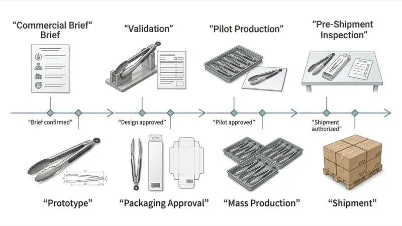 Kitchen gadget OEM and ODM development milestones from brief to mass production.