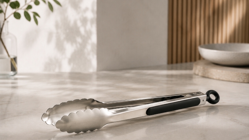 L-TOOLS kitchen tongs for grilling, cooking, and food handling applications in modern kitchens.