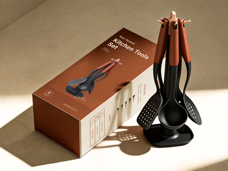 L-TOOLS 5-piece kitchen utensil set with spatulas and cooking tools for modern kitchens.