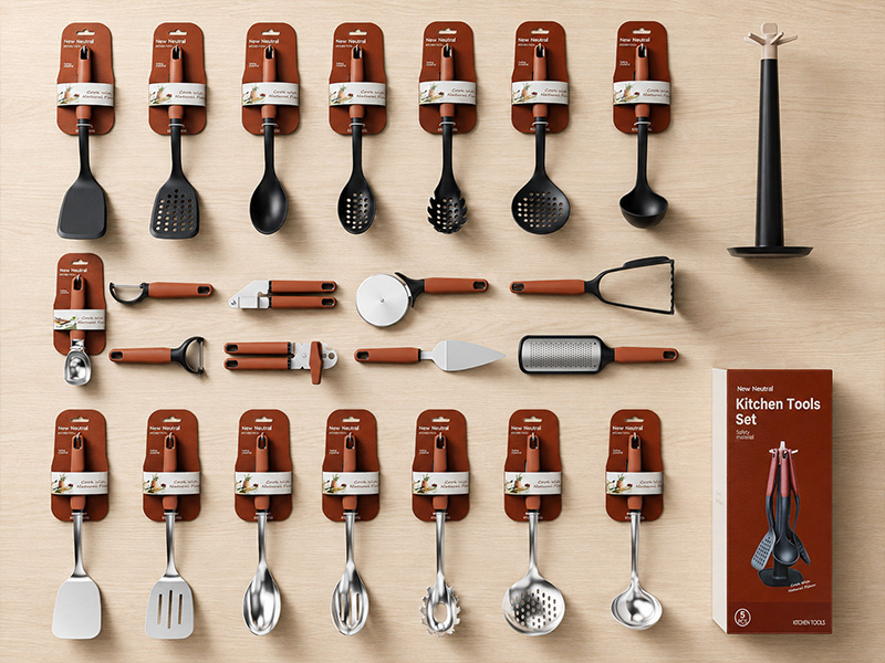 L-TOOLS complete kitchen utensil set with spatulas, spoons, and cooking tools collection.