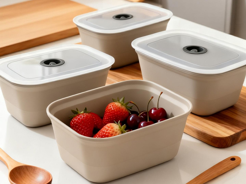 L-TOOLS kitchen storage containers holding fruits and vegetables, highlighting functional and versatile organization.