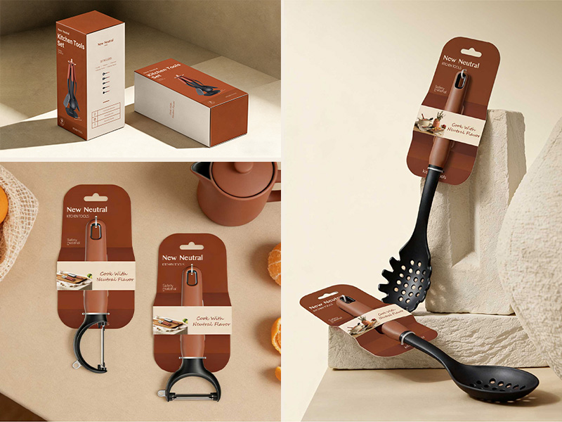 L-TOOLS kitchen utensil packaging box with premium cooking tools for retail and wholesale.
