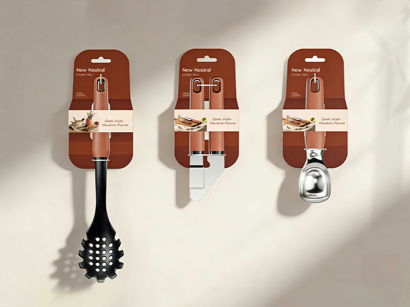 L-TOOLS kitchen utensil packaging design for retail display and product presentation.