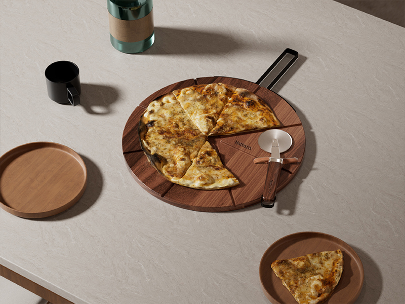 L-TOOLS wooden serving board for food presentation, dining, and kitchen serving applications.