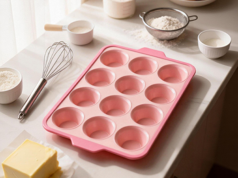 L-TOOLS silicone baking mold tray with multiple cavities, highlighting practical bakeware tools.