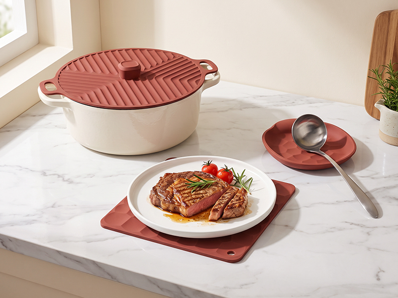 L-TOOLS silicone kitchen accessories for baking and food preparation applications.