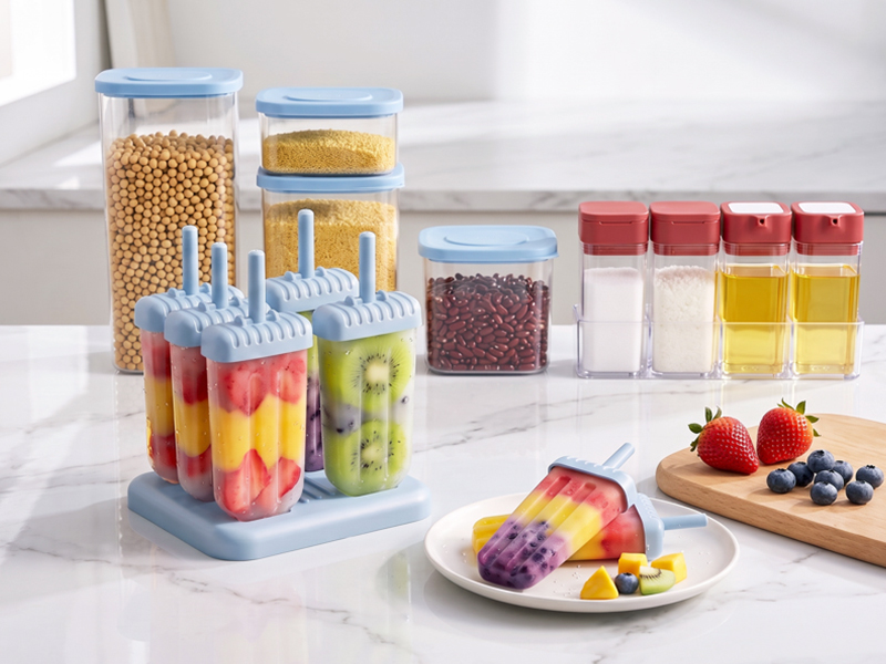L-TOOLS food storage containers and spice organizers for kitchen ingredient management.